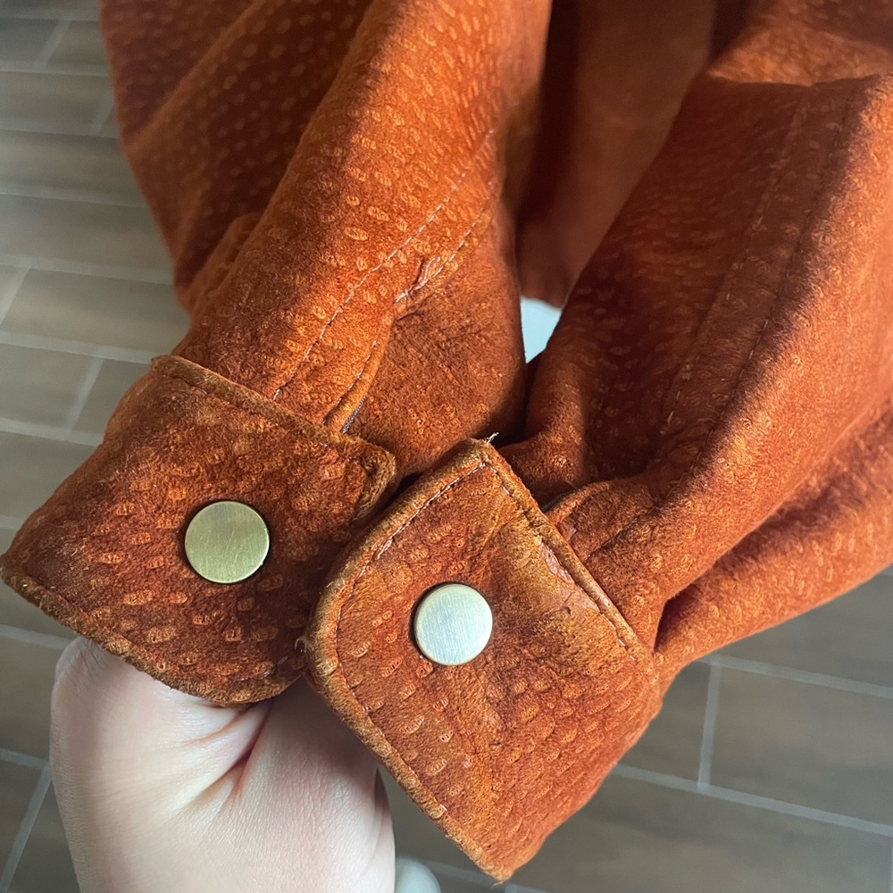 Uru Recoleta Brown Suede Capybara Leather Bomber Jacket - XL Size 3 - Picture 4 of 6